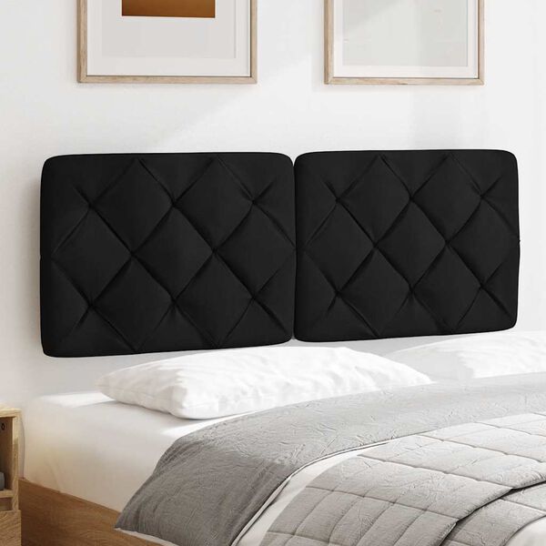 vidaXL Blazina za vzglavje črna 140 cm blago