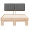 vidaXL Posteljni okvir z oblazinjenim vzglavjem Svetlo siva