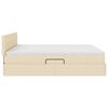 vidaXL Postelja z LED lučmi z vzglavjem Krema 180 x 200 cm blago