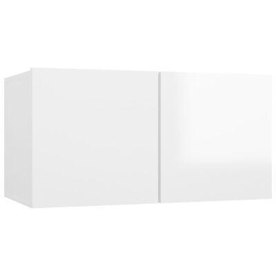 vidaXL Komplet TV omaric 7-delni visok sijaj bela iverna plošča