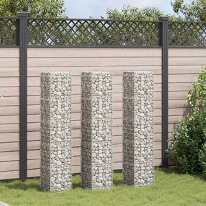 vidaXL Visoka greda gabion 3 kosi 30x30x150 cm železo