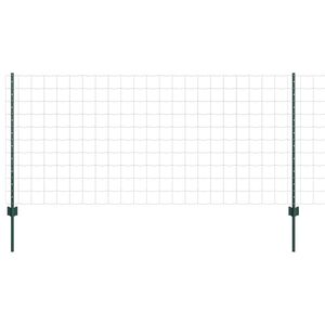 vidaXL Evropska ograja z drogom 25 x 1 m Jeklo s PVC premazom Zelena