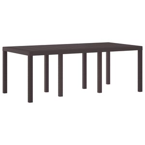 vidaXL Vrtna miza Rjava 200 x 100 x 73 cm poli ratan
