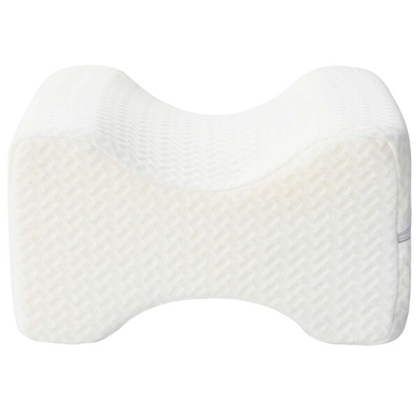 vidaXL Knee Pillow Bela Spominska pena in poliester 26 x 21,5 x 15 cm