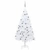 vidaXL Umetna osvetljena novoletna jelka z bunkicami bela 150 cm PVC
