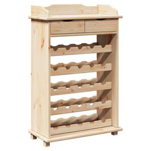vidaXL Stojalo za vino Naravna 58 x 28 x 90 cm Masivno borovo les