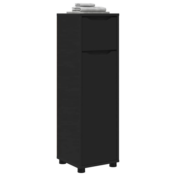 vidaXL Kopalni&scaron;ka omarica Črna 30,5 x 30 x 101 cm Konstruiran les