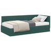 vidaXL Kotni okvir postelje z matrico 2 kos Temno zelena 100 x 200 cm