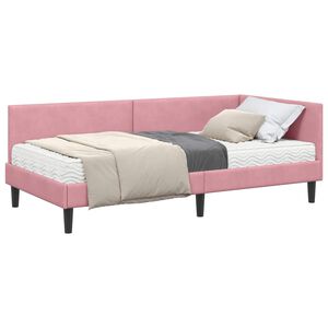 vidaXL Kotni okvir postelje z matrico Drugo 2 pcs Siva Žamet