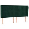 vidaXL Vzglavje z u&scaron;esi temno zeleno 183x23x118/128 cm žamet