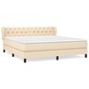vidaXL Box spring postelja z vzmetnico krem 160x200 cm blago