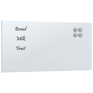 vidaXL Stenska magnetna tabla bela 60x30 cm kaljeno steklo