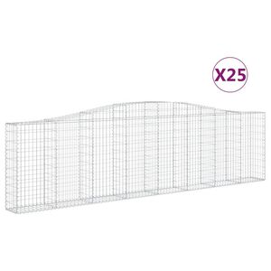 vidaXL Obokane gabion ko&scaron;are 25kosa 400x30x100/120 cm pocinkano železo