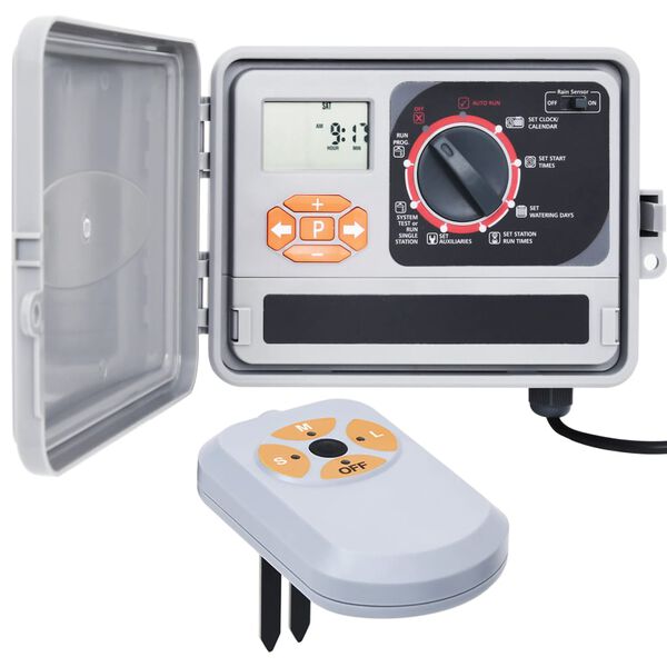 vidaXL Upravljalnik za zalivanje vrta s senzorjem vlage