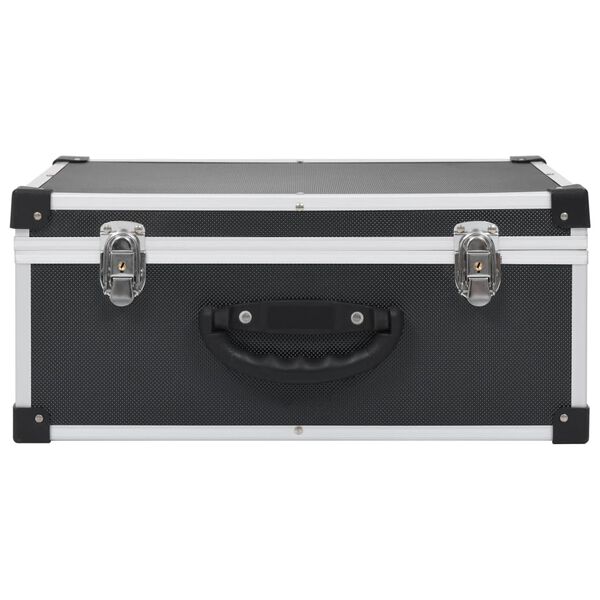 vidaXL CD kovček za 60 CD-jev iz aluminija ABS črn