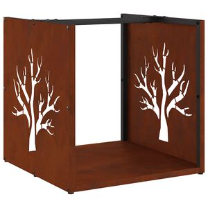 vidaXL Stojalo za drva 40x40x40 cm vremensko odporno jeklo