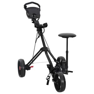 vidaXL Golf voziček s sedežem Črna 95 x 69 x 114 cm elezo