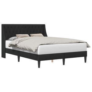 vidaXL Konstrukcija postelje z vzglavjem Črna 160 x 200 cm Žamet