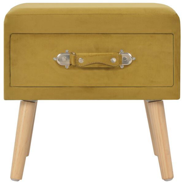 vidaXL Nočna omarica žamet 40x35x40 cm barva gorčice