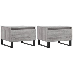 vidaXL Klubska mizica 2 kosa siva sonoma 50x46x35 cm inženirski les