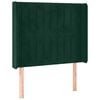 vidaXL Vzglavje z u&scaron;esi temno zeleno 83x16x118/128 cm žamet