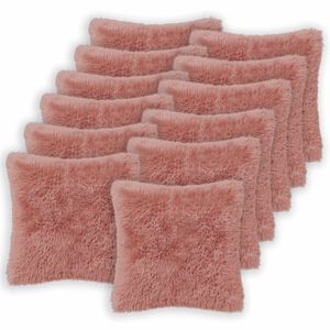 vidaXL Prevleka za blazino 12 kos HEERLEN Roza 40 x 40 cm PV flis