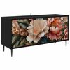 vidaXL TV omarica BORNE 102 x 33 x 51 cm Črni hrast Inženirski les