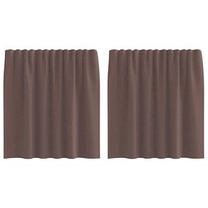 vidaXL Voile zavese z rod žepi 2 kosa rjava