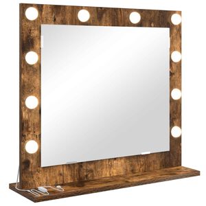 vidaXL Ogledalo za toaletno mizico Dimljeni oreh 60 x 55 x 18 cm