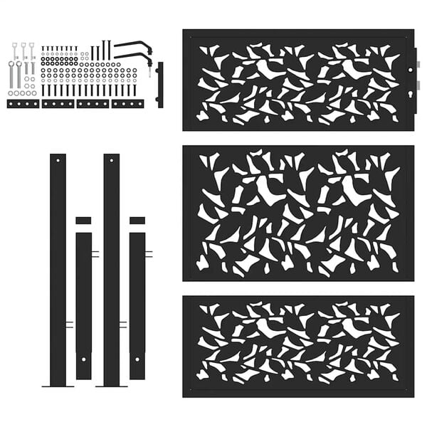 vidaXL Vrtna vrata črna 100x125 cm jekleni dizajn s krilom