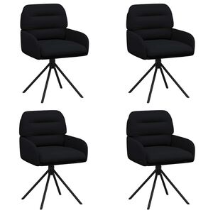 vidaXL Vrtilne jedilne stole 4 kos Umetno usnje Črna 59 x 59,5 x 90 cm