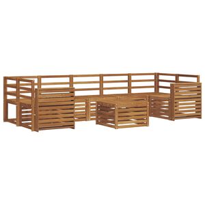 vidaXL Sedežne garniture 8 pcs Naravna Masiven les akacije