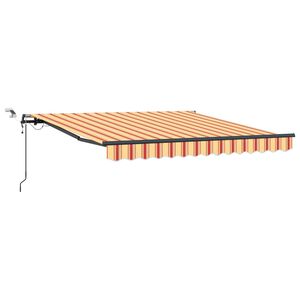 vidaXL Vlečna tenda Rumena in oranžna 300 x 250 cm Poliester