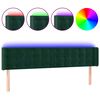 vidaXL LED posteljno vzglavje temno zeleno 183x16x78/88 cm žamet