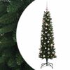 vidaXL Umetno ozko božično drevesce z božično kroglico 120 cm 150 LED
