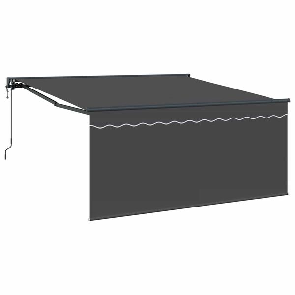 vidaXL Retraktilna tenda Antracit 350 x 250 cm Poliester in aluminij