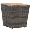 vidaXL Čajna mizica siva 41,5x41,5x43 cm poli ratan in akacijev les