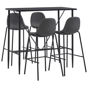 vidaXL Barska garnitura 5-delna blago temno siva