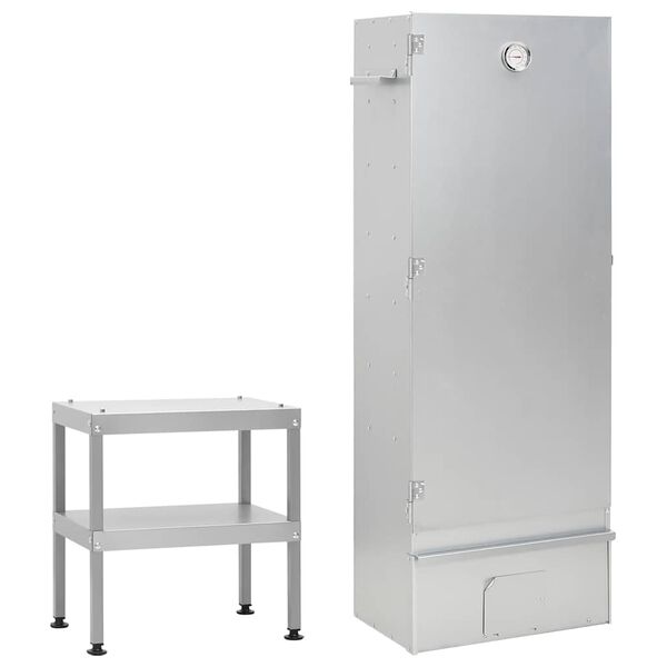 vidaXL Pečica za dimljenje z mizo galvanizirano jeklo