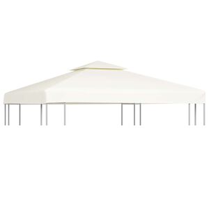 vidaXL Nadomestna streha za paviljon 310 g/m&sup2; kremno bela 3x3 m