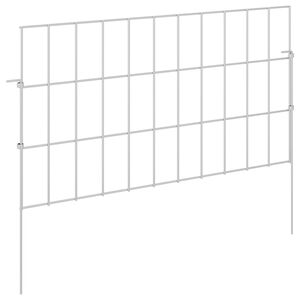 vidaXL Ograja za vrt z žeblji 12 kos 55 x 30 cm Pocinkano jeklo