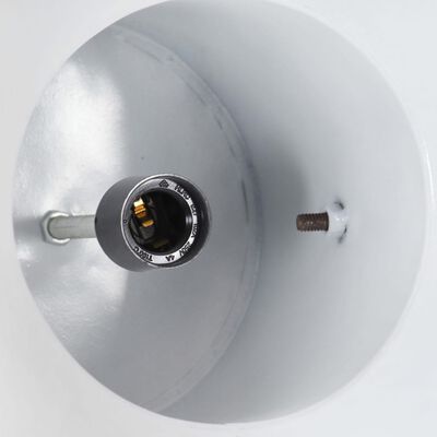 vidaXL Industrijska viseča svetilka 25 W bela okrogla les 42 cm E27