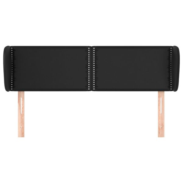vidaXL Vzglavje z u&scaron;esi črno 147x23x78/88 cm umetno usnje