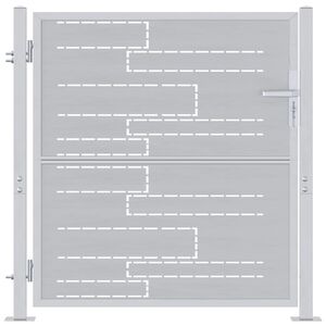 vidaXL Vrtna vrata s ključavnico srebrna 85 x 97 cm Nerjaveče jeklo