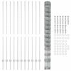 vidaXL Ograja s stebrom srebrna 1,6 x 25 m Jeklo