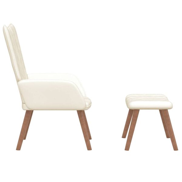 vidaXL Stol za spro&scaron;čanje s stolčkom kremno bel žamet