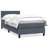 vidaXL Box spring postelja z vzmetnico temno siva 100x210 cm žamet
