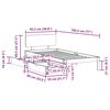 vidaXL Posteljni okvir s predali 90x190 cm trdna borovina