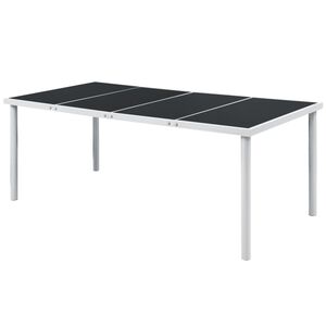 vidaXL Vrtna miza 190x90x74 cm črno jeklo