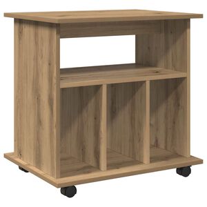 vidaXL Omarica na kolesih artisan hrast 60x45x60 cm inženirski les